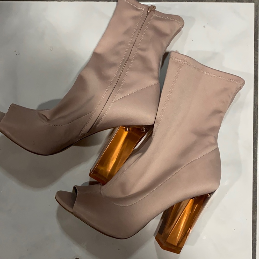 Aldo Open Toe Block Heel Boots